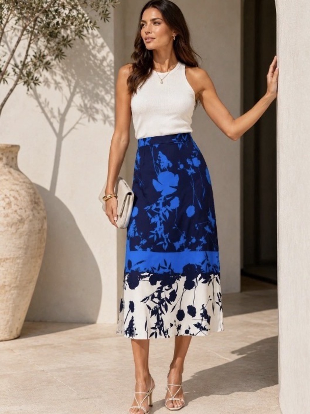 Ted Baker Selaah BlueBell Side Slit Midi Skirt Size 0
